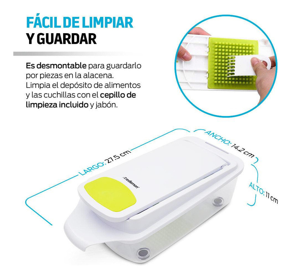 Redlemon Cortador De Verduras Y Frutas, Rallador Y Picador - - Imagen 8