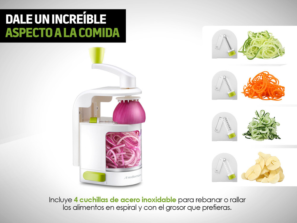 Redlemon Cortador De Verduras Y Frutas, Rallador Y Picador - - Imagen 2